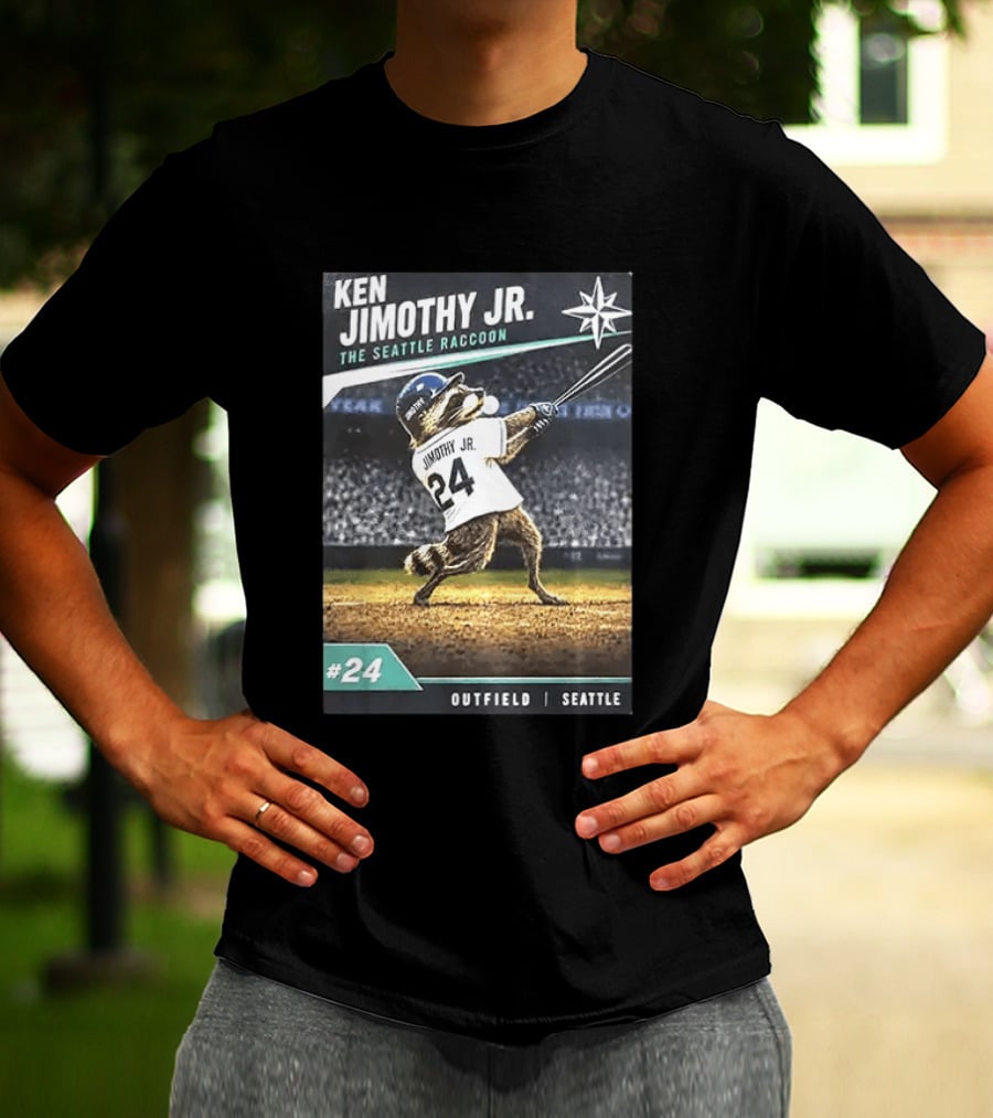 Ken Jimothy Jr The Seattle Raccoon Outfield Seattle Mariners #24 T-Shirt