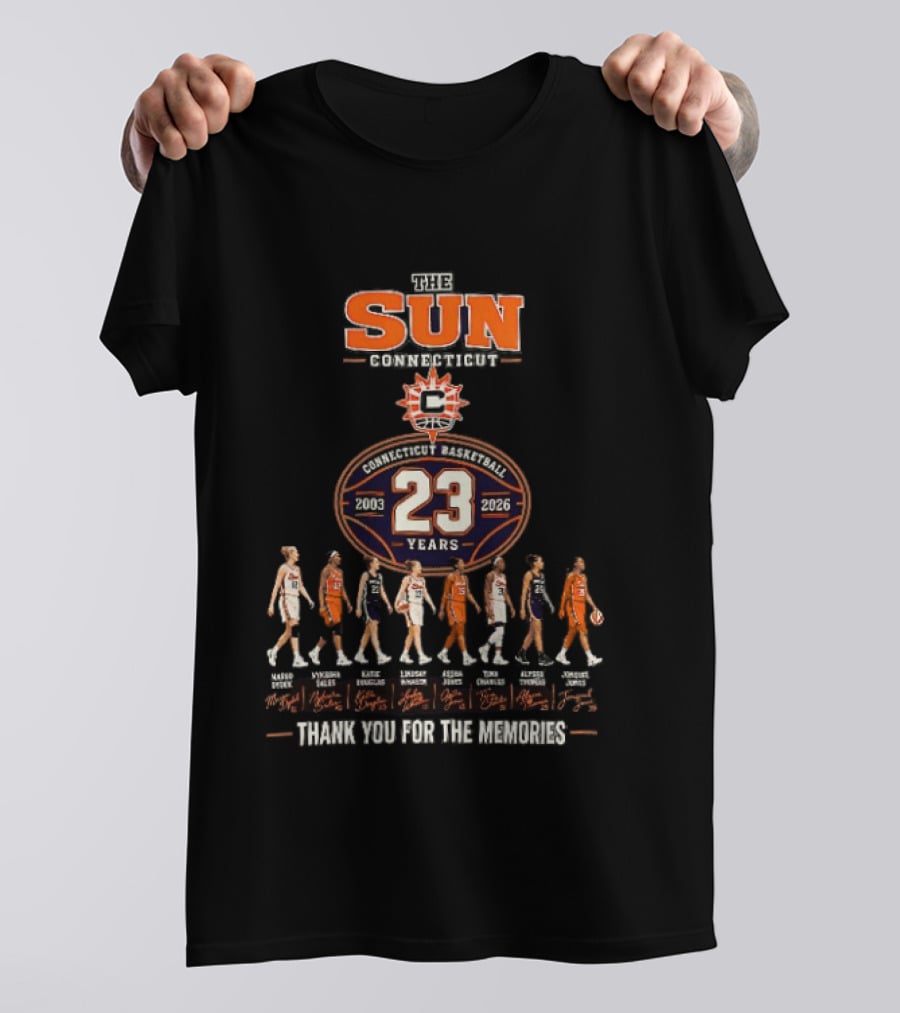 Connecticut Sun 23 Years 2003 2026 Thank You For The Memories T-Shirt