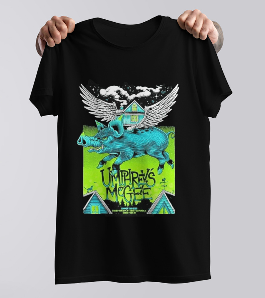 Umphrey's McGee Winged Pig Summer Tour 2026 Iowa City Des Moines Yuba T-Shirt