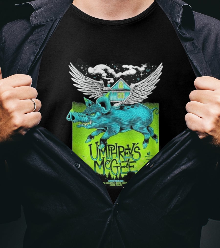 Umphrey's McGee Winged Pig Summer Tour 2026 Iowa City Des Moines Yuba T-Shirt