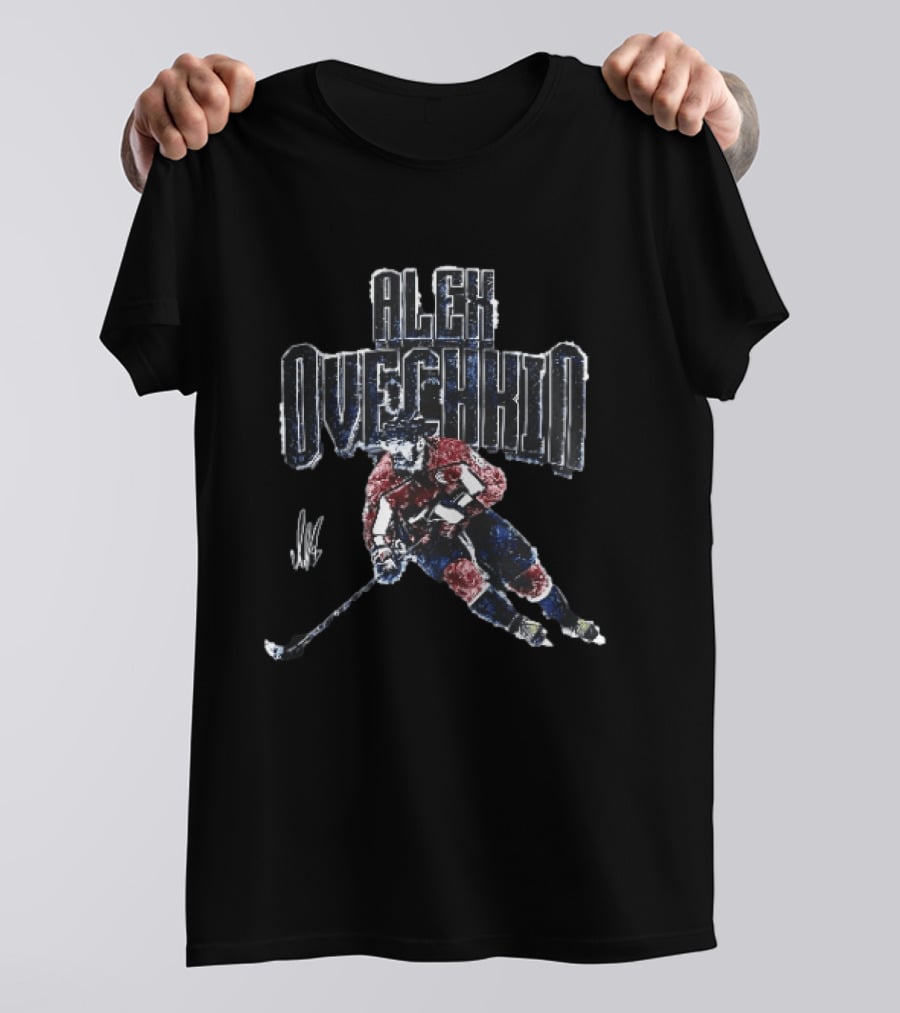 Washington Capitals NHL Alex Ovechkin Ice Hockey Player Skating Stick T-Shirt