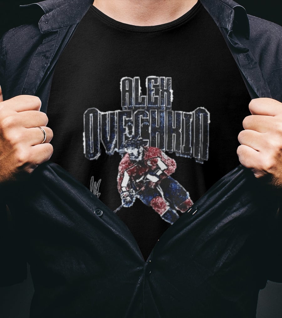 Washington Capitals NHL Alex Ovechkin Ice Hockey Player Skating Stick T-Shirt
