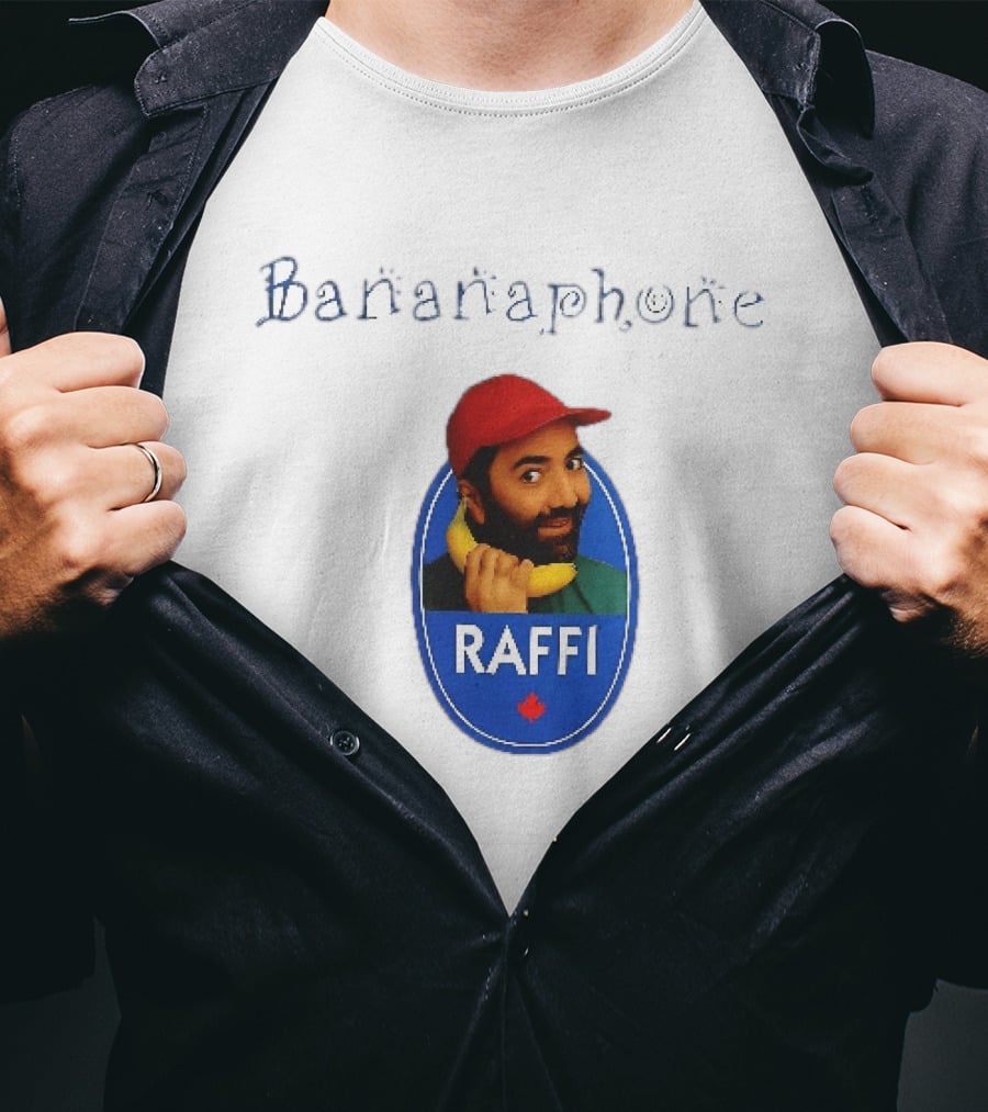 Bananaphone Raffi Bearded Man With Yellow Banana And Red Cap T-Shirt