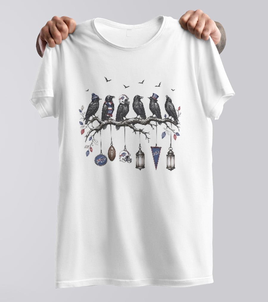 Buffalo Bills And Ravens Perched With Football T-Shirt