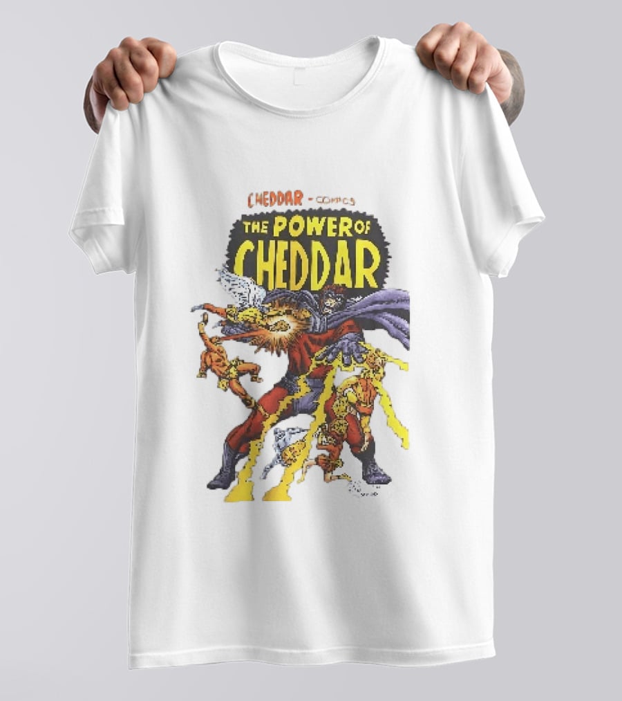 Cheddar Comics The Power Of Cheddar X Men Parody Superhero T-Shirt