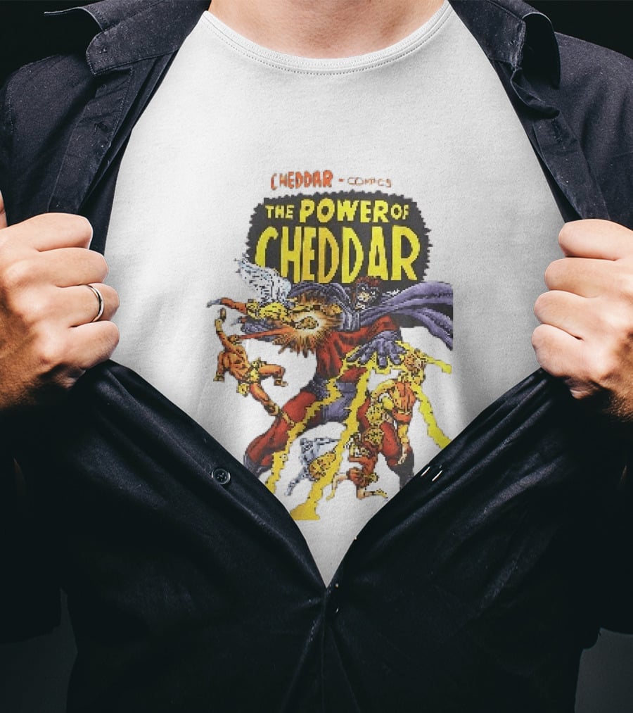 Cheddar Comics The Power Of Cheddar X Men Parody Superhero T-Shirt