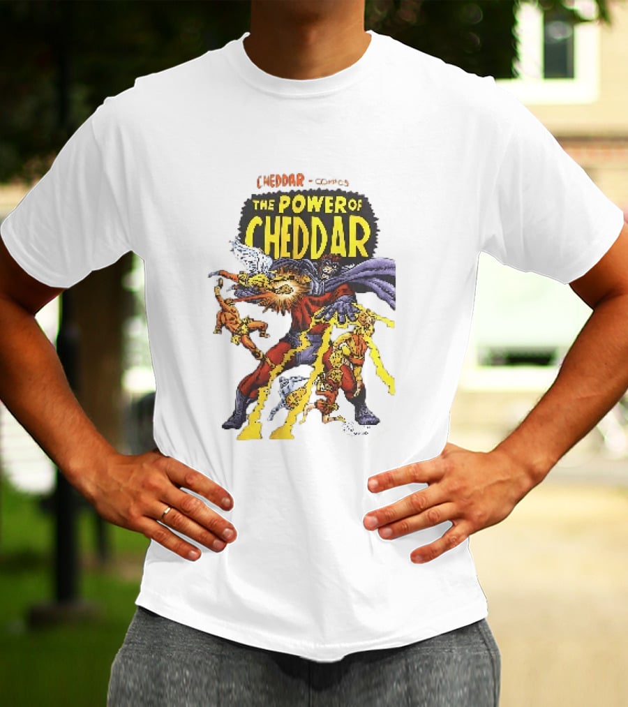 Cheddar Comics The Power Of Cheddar X Men Parody Superhero T-Shirt