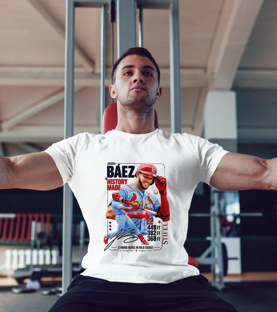 Joshua Baez St. Louis Cardinals Historic MLB Debut 3 Home Runs Wrigley Field T-Shirt
