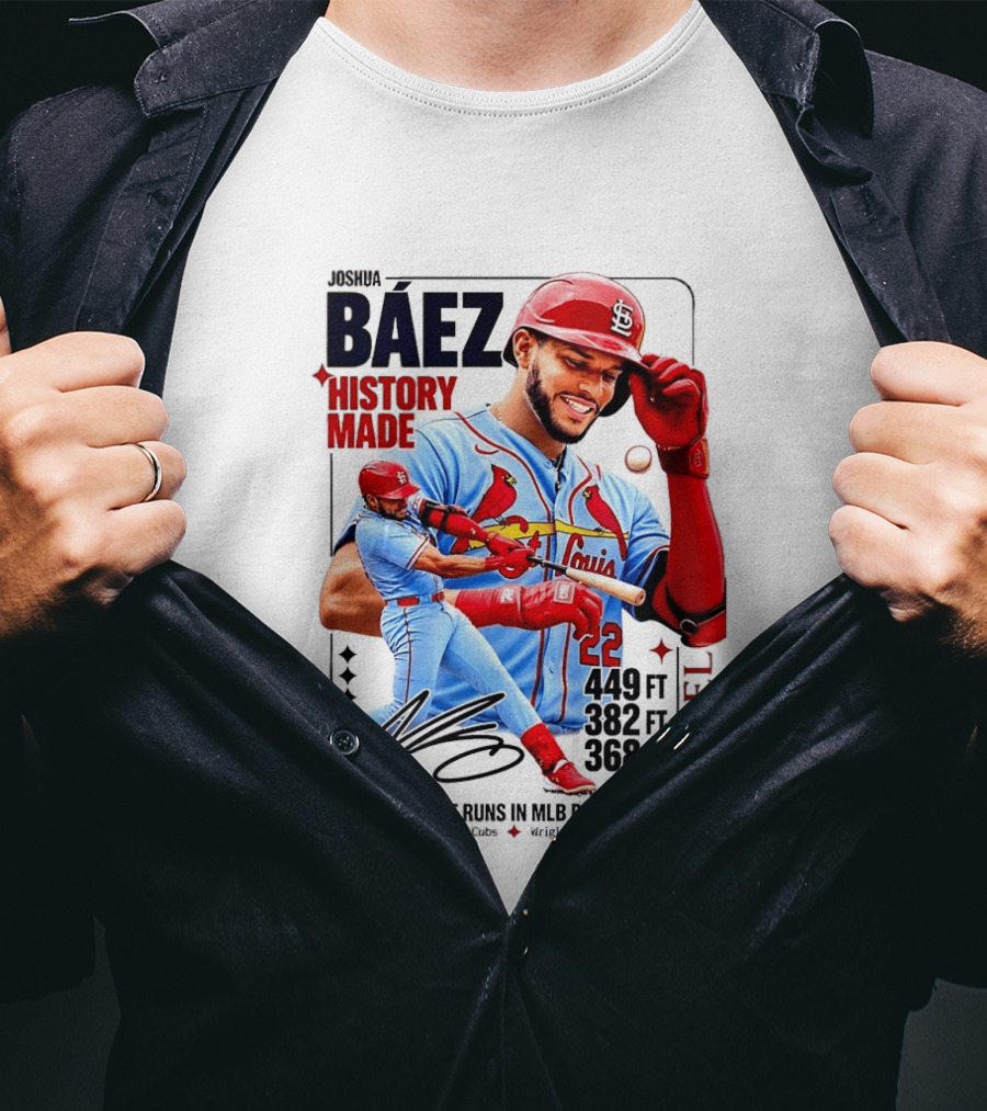 Joshua Baez St. Louis Cardinals Historic MLB Debut 3 Home Runs Wrigley Field T-Shirt