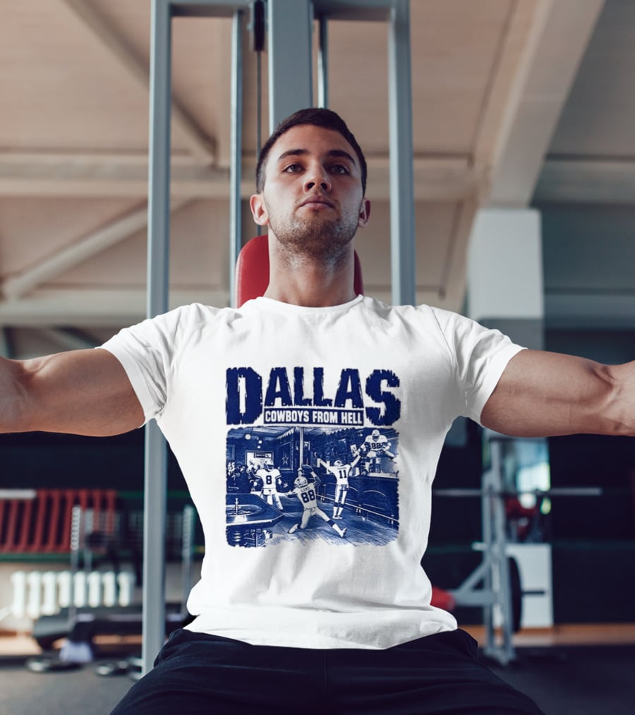 Dallas Cowboys From Hell Football Bar Scene T-Shirt