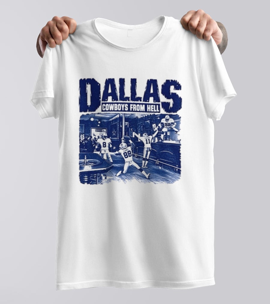 Dallas Cowboys From Hell Football Bar Scene T-Shirt