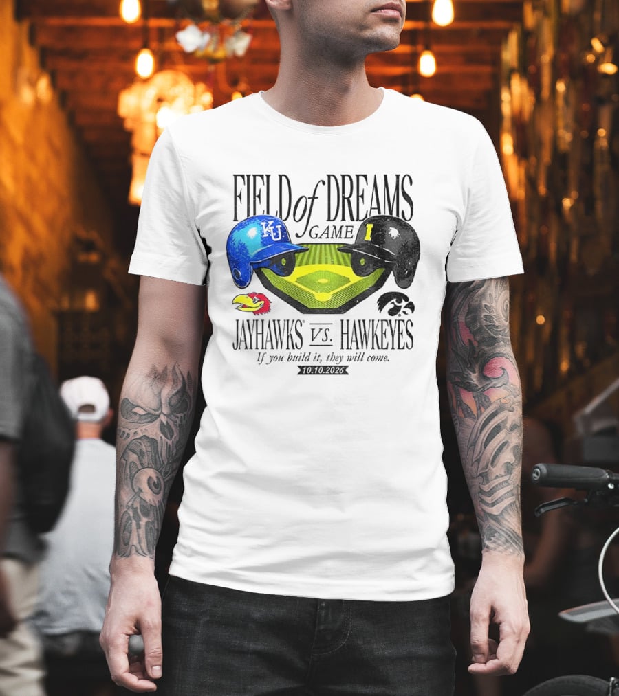 Field Of Dreams Game Kansas Jayhawks Vs Iowa Hawkeyes 10.10.2026 T-Shirt