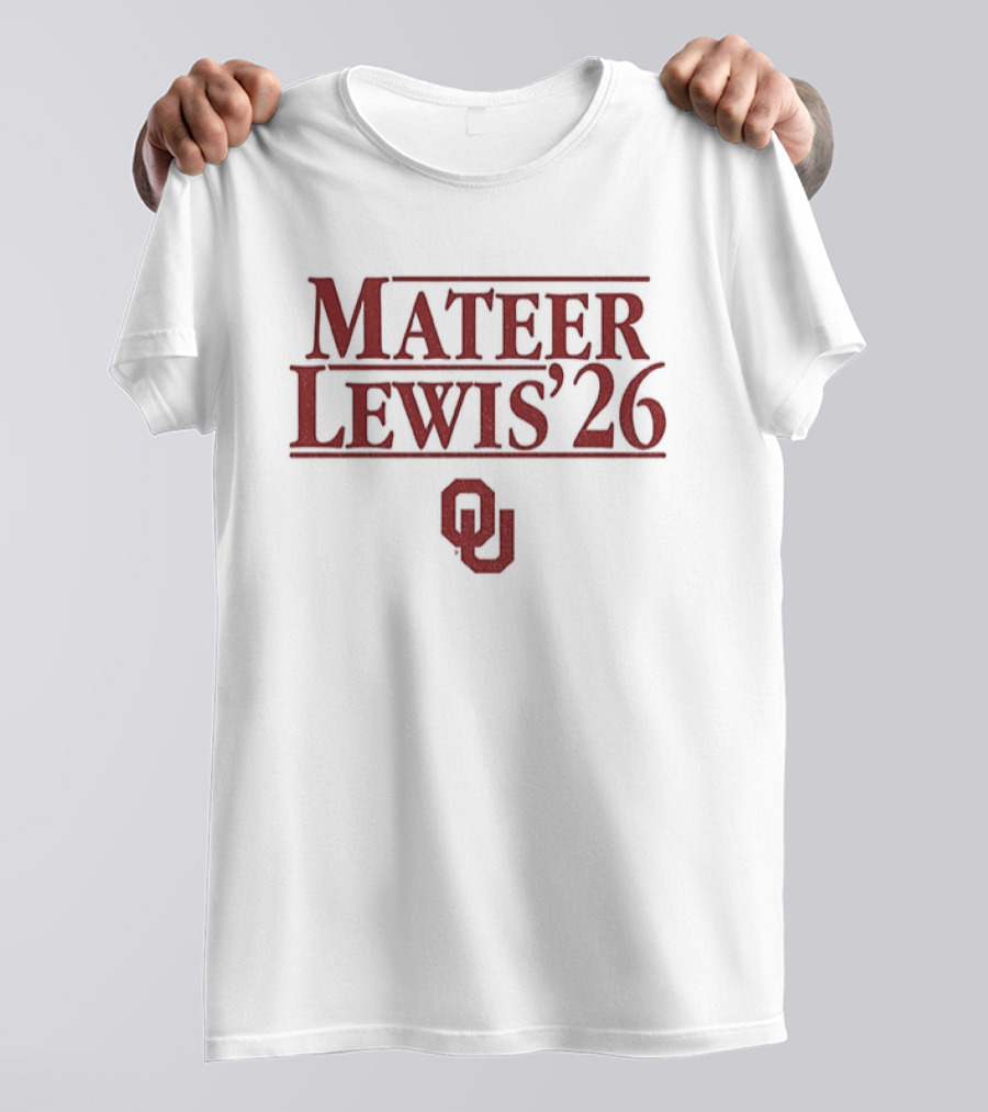 Mateer Lewis '26 OU Oklahoma Football T-Shirt
