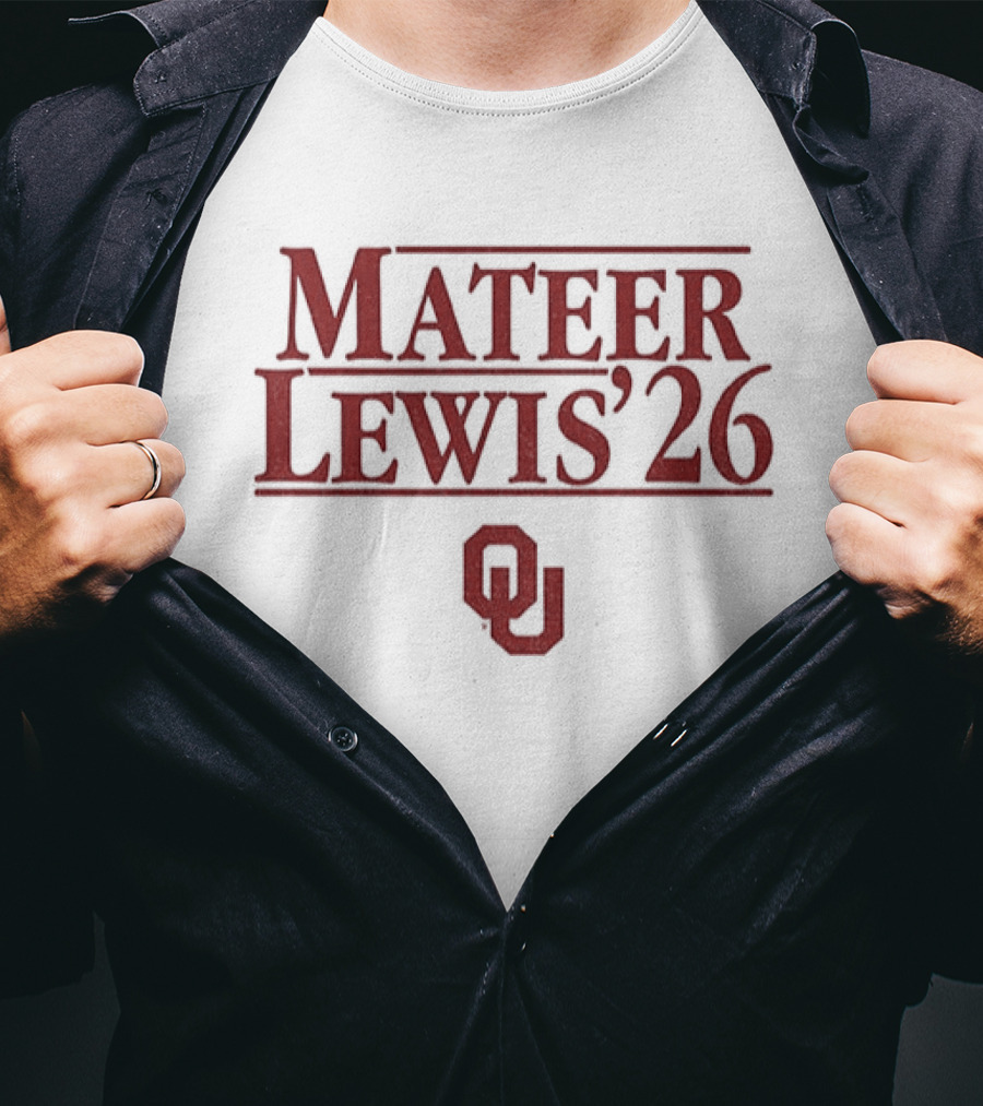 Mateer Lewis '26 OU Oklahoma Football T-Shirt