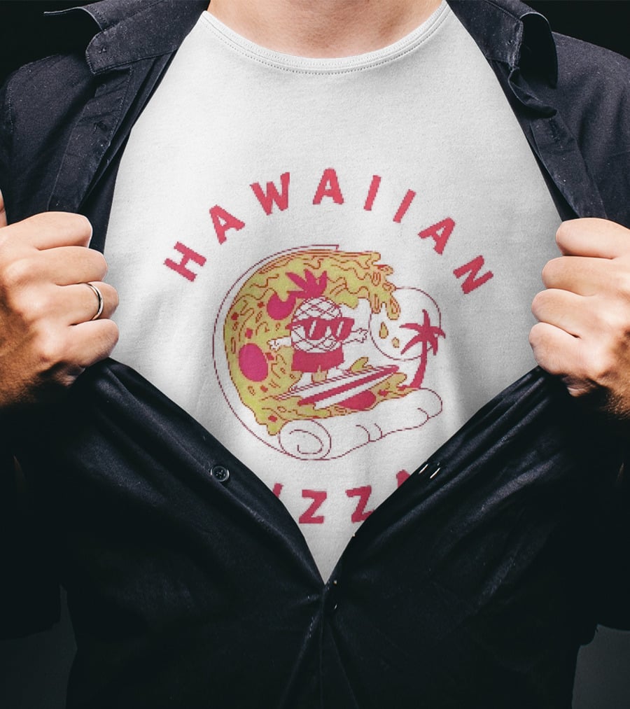 Hawaiian Pizza Surfing Pineapple Fun Adventure T-Shirt