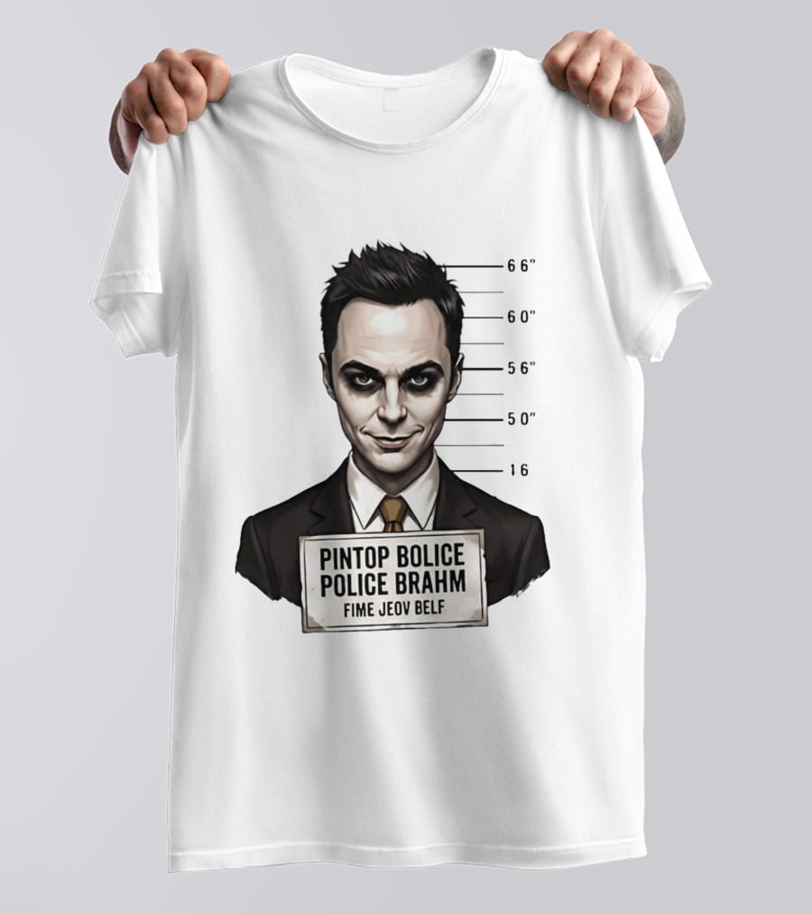 Sheldon Cooper Shot Parody Pintop Police Joker T-Shirt