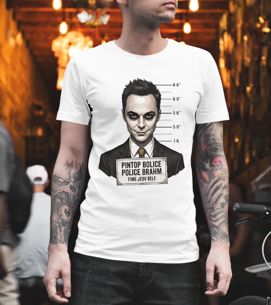 Sheldon Cooper Shot Parody Pintop Police Joker T-Shirt