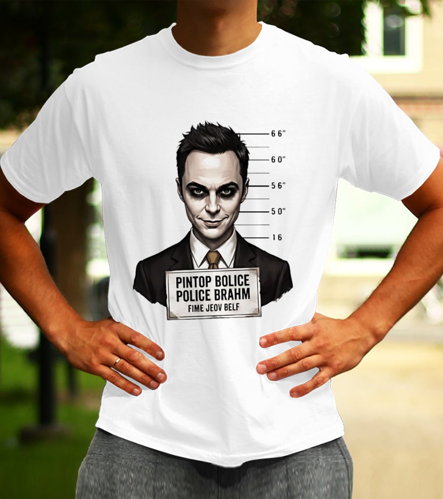 Sheldon Cooper Shot Parody Pintop Police Joker T-Shirt