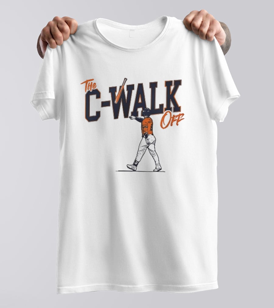C Walk Off Baseball Player Batter Pointing Bat Toss Line T-Shirt