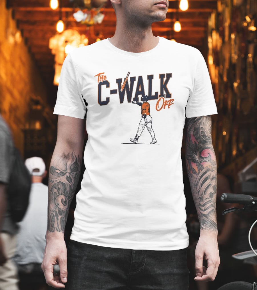 C Walk Off Baseball Player Batter Pointing Bat Toss Line T-Shirt