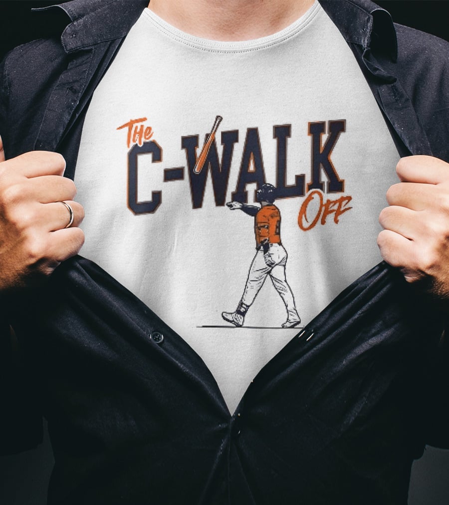 C Walk Off Baseball Player Batter Pointing Bat Toss Line T-Shirt