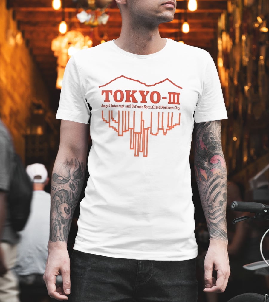 Tokyo Iii Angel Intercept Defense Specialized Fortress City Inverted Skyline T-Shirt