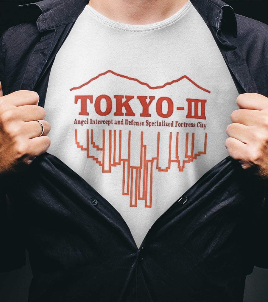 Tokyo Iii Angel Intercept Defense Specialized Fortress City Inverted Skyline T-Shirt