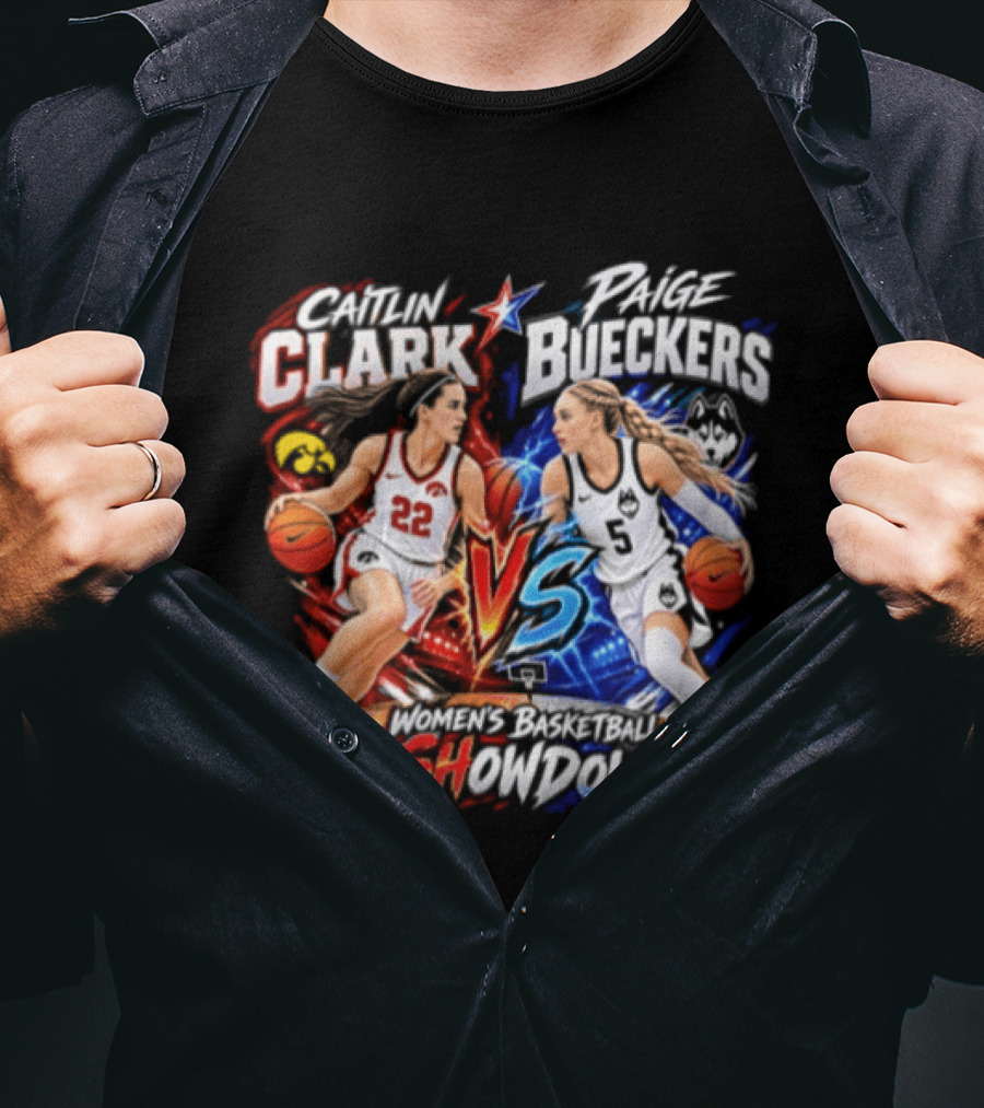 Caitlin Clark Paige Bueckers Basketball Showdown VS Rivalry T-Shirt