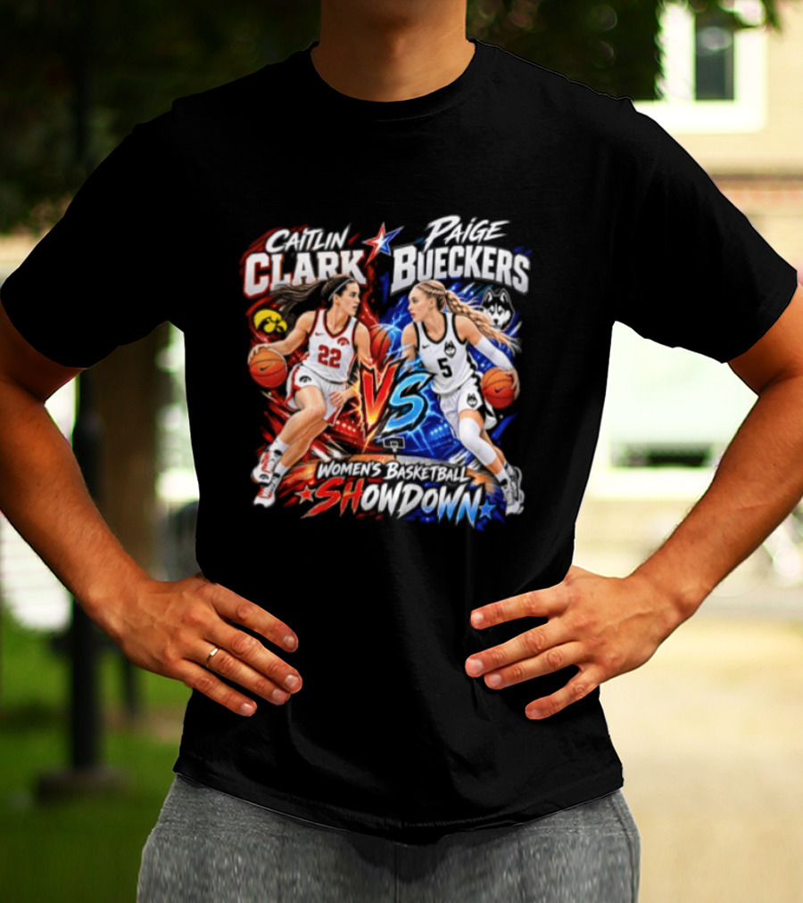 Caitlin Clark Paige Bueckers Basketball Showdown VS Rivalry T-Shirt