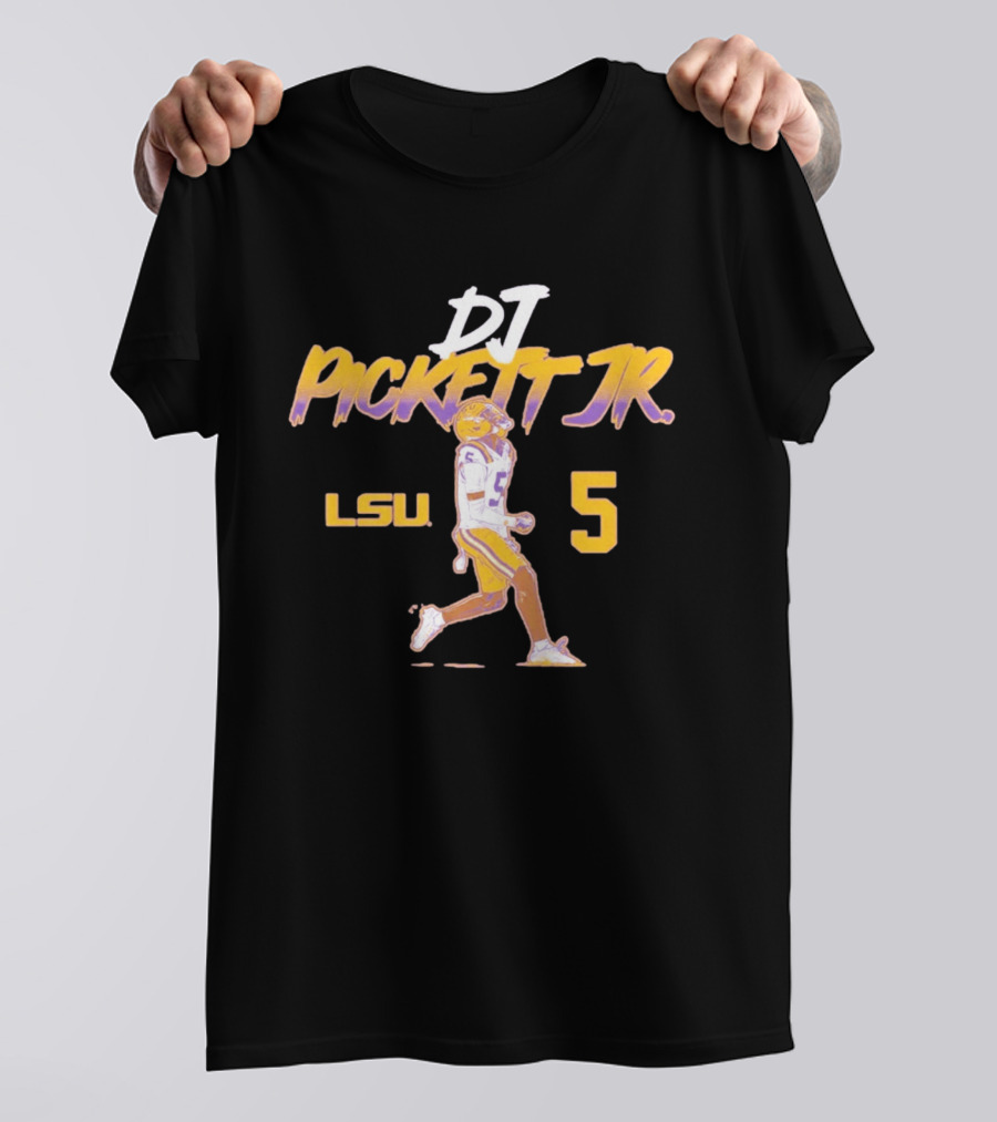 DJ Pickett Jr. LSU Tigers 5 Football Pose T-Shirt