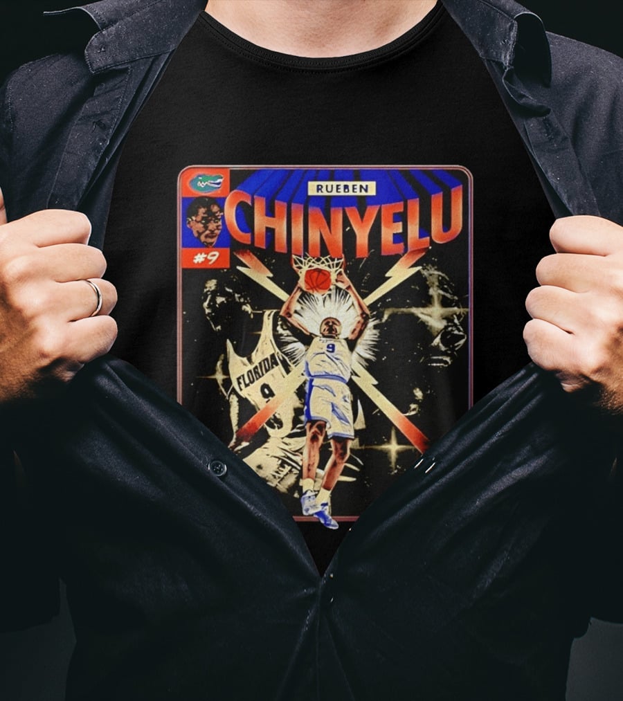 Rueben Chinyelu Florida Gators Basketball #9 NCAA Slam Dunk Star T-Shirt