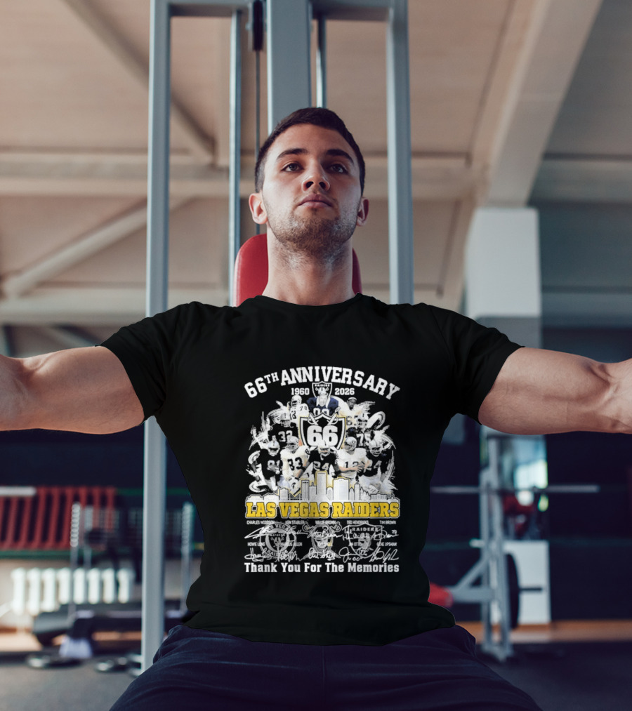 Las Vegas Raiders 66th Anniversary 1960 2026 Thank You For The Memories Celebration T-Shirt