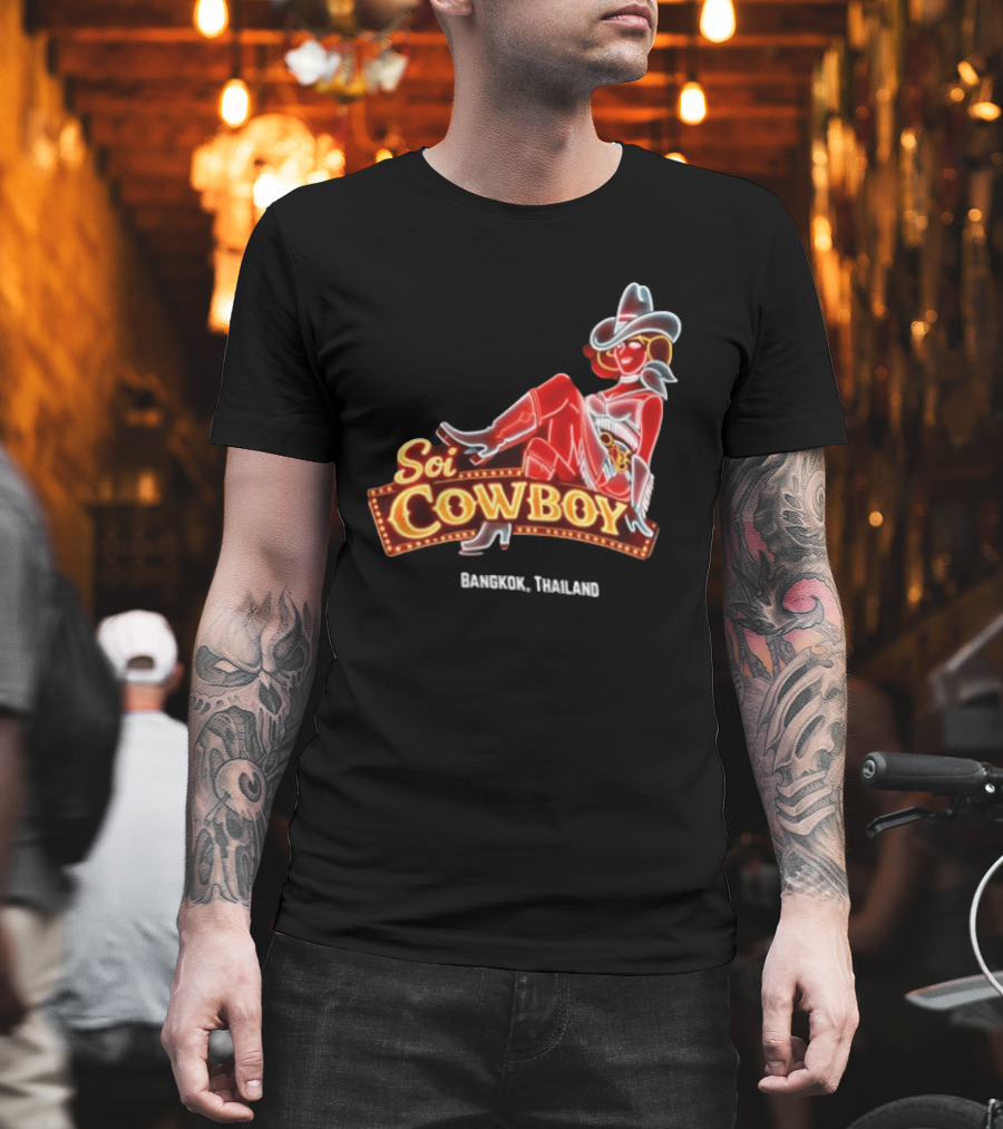 Soi Cowboy Bangkok Thailand Cowgirl Neon Sign T-Shirt