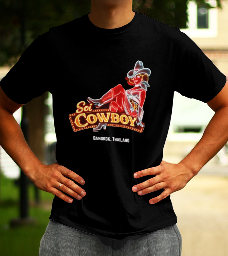 Soi Cowboy Bangkok Thailand Cowgirl Neon Sign T-Shirt
