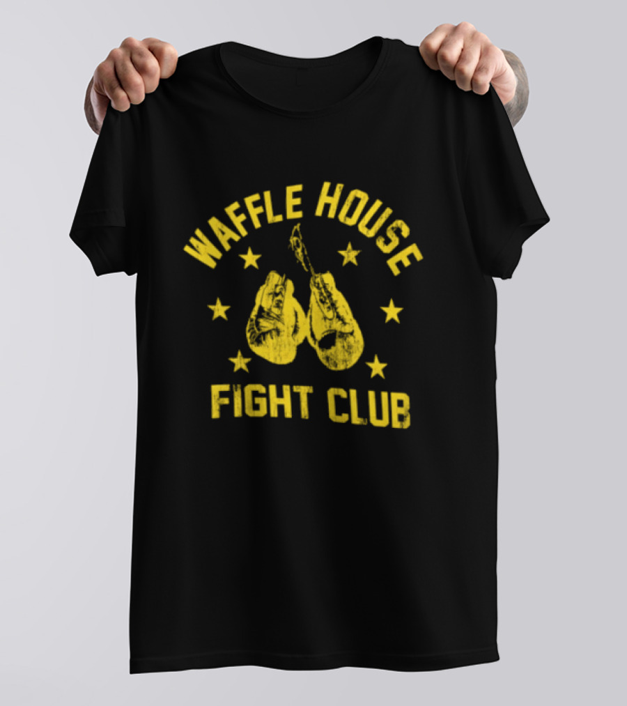Waffle House Fight Club Boxing Gloves Stars T-Shirt