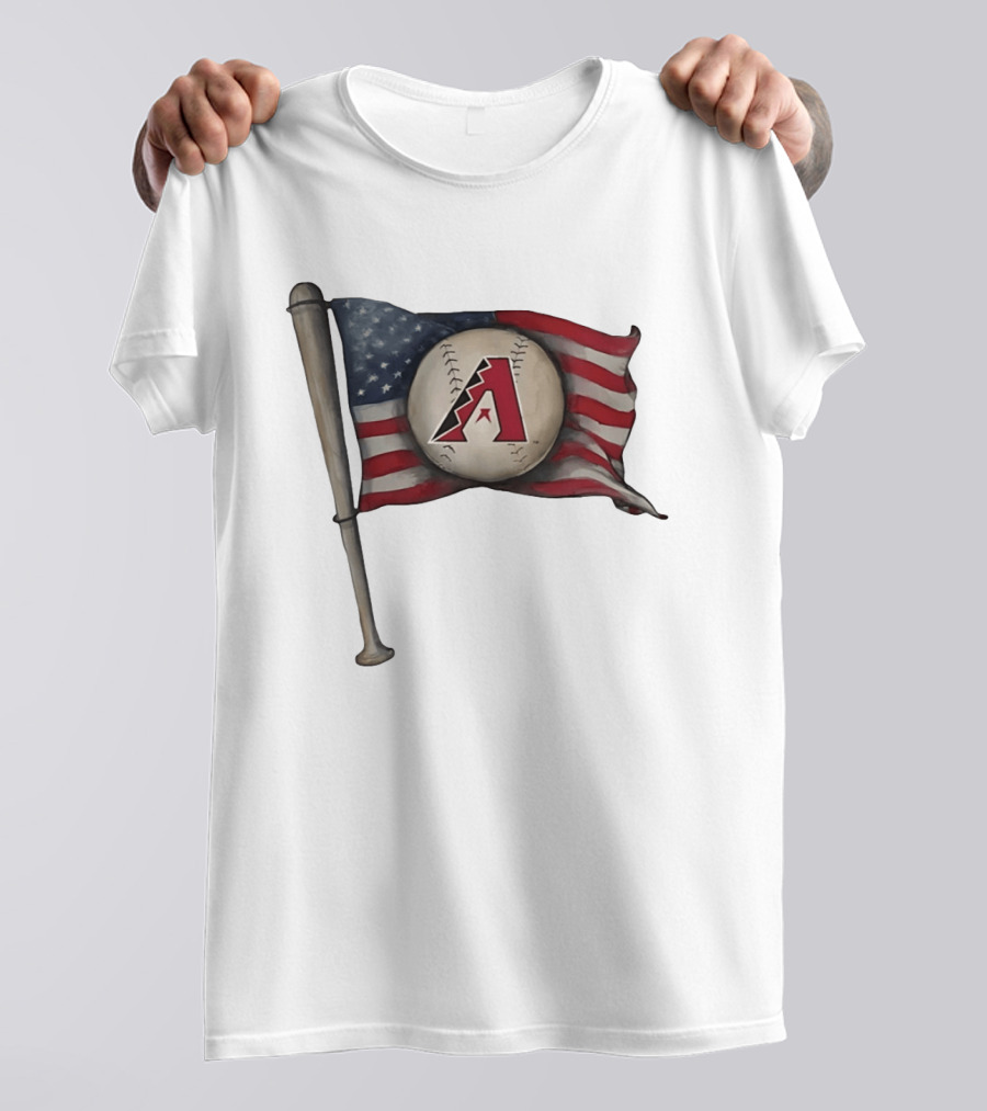 Arizona Diamondbacks American Flag Baseball Bat T-Shirt