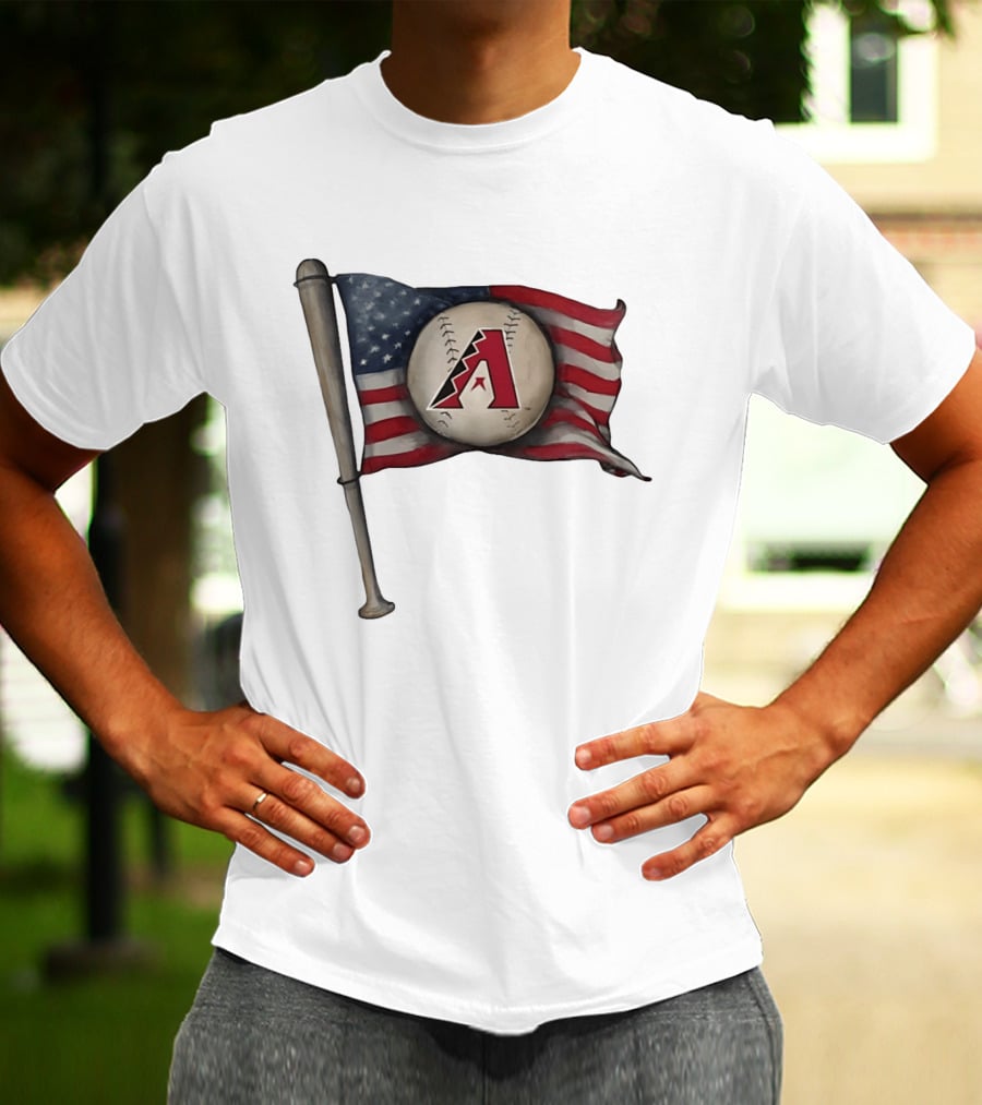 Arizona Diamondbacks American Flag Baseball Bat T-Shirt