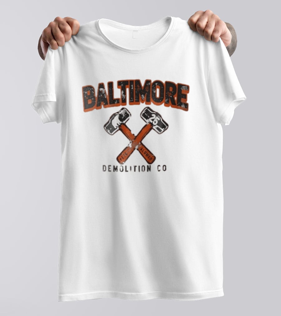 Baltimore Demolition Co Pete Alonso 25 Crossed Hammers Bear T-Shirt