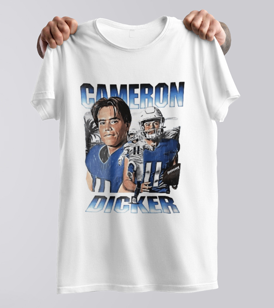 Cameron Dicker Football Palm Trees Player Portraits Kicking Bootleg T-Shirt