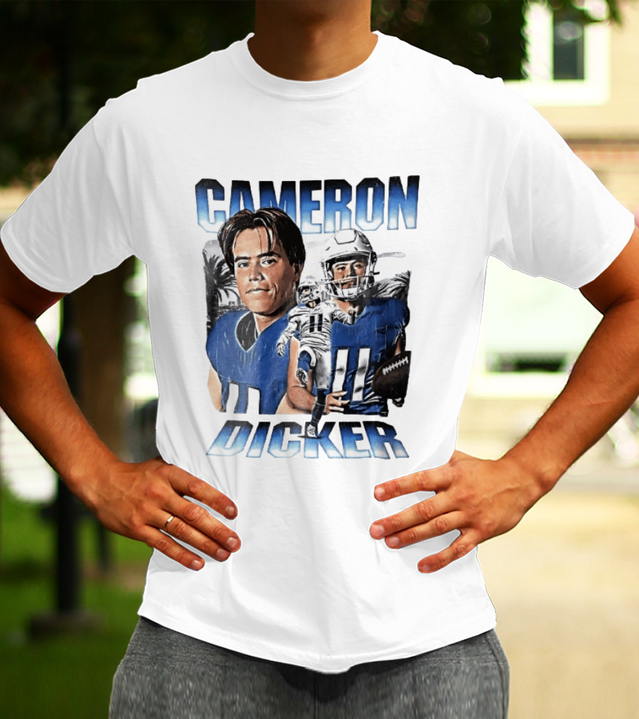 Cameron Dicker Football Palm Trees Player Portraits Kicking Bootleg T-Shirt