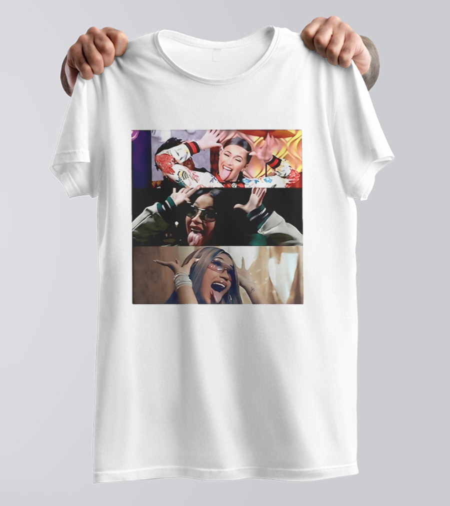 Cardi B Fun Iconic Expressions Collage T-Shirt