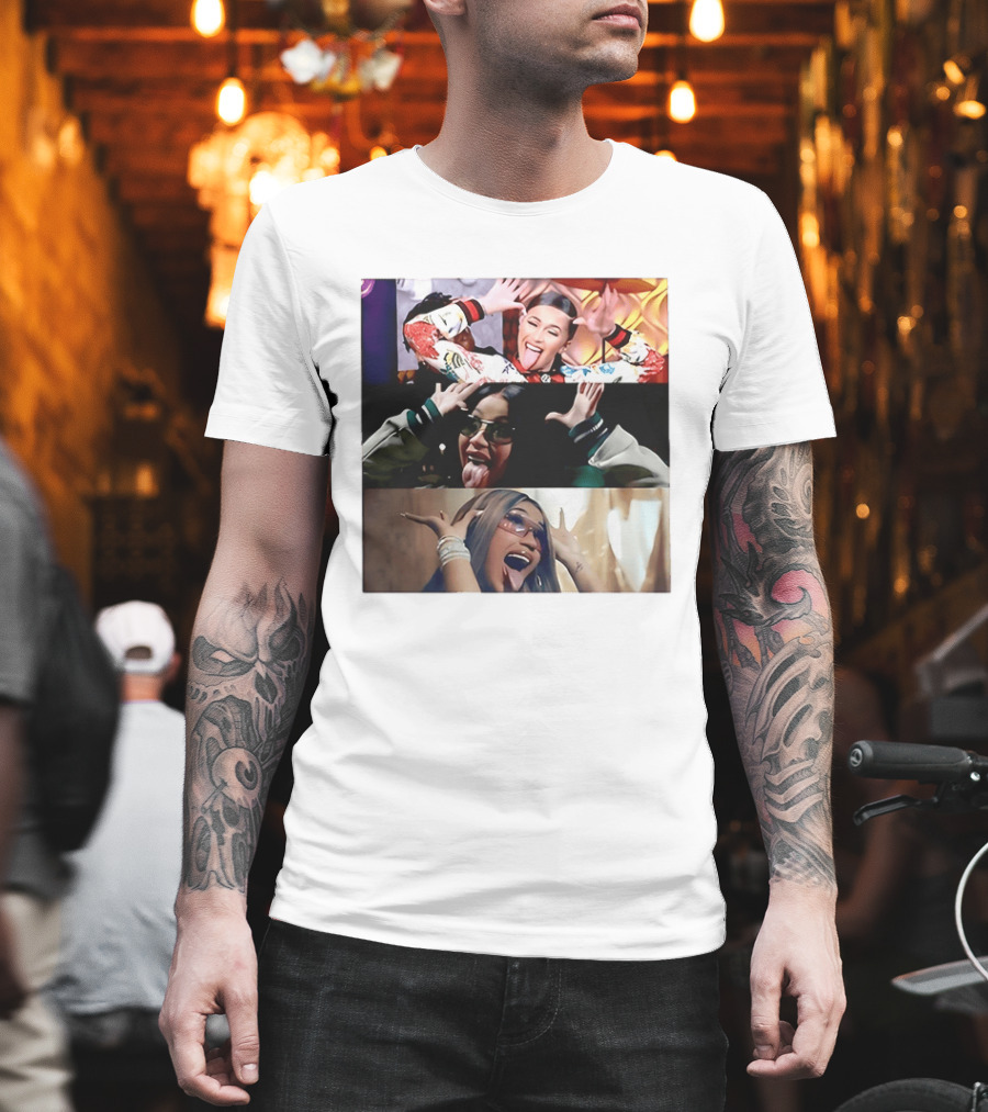 Cardi B Fun Iconic Expressions Collage T-Shirt