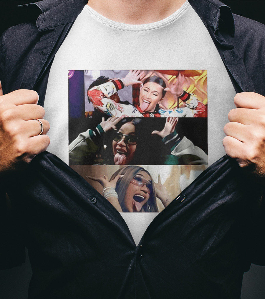 Cardi B Fun Iconic Expressions Collage T-Shirt