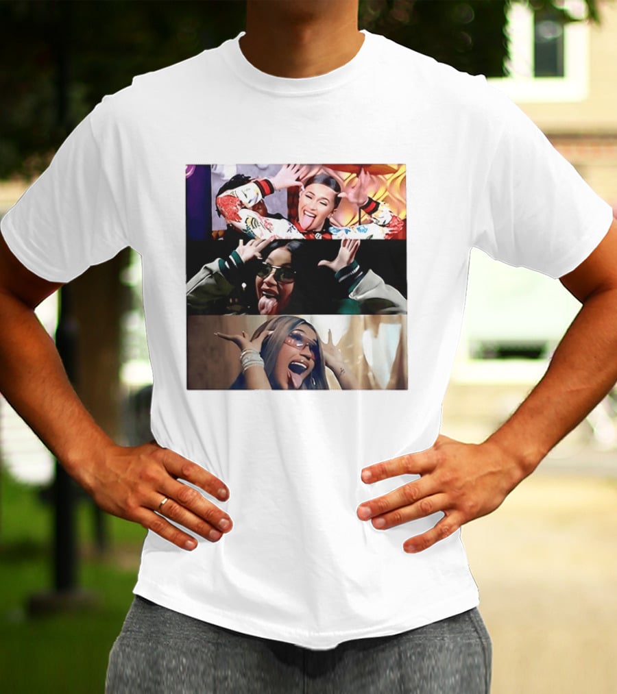 Cardi B Fun Iconic Expressions Collage T-Shirt