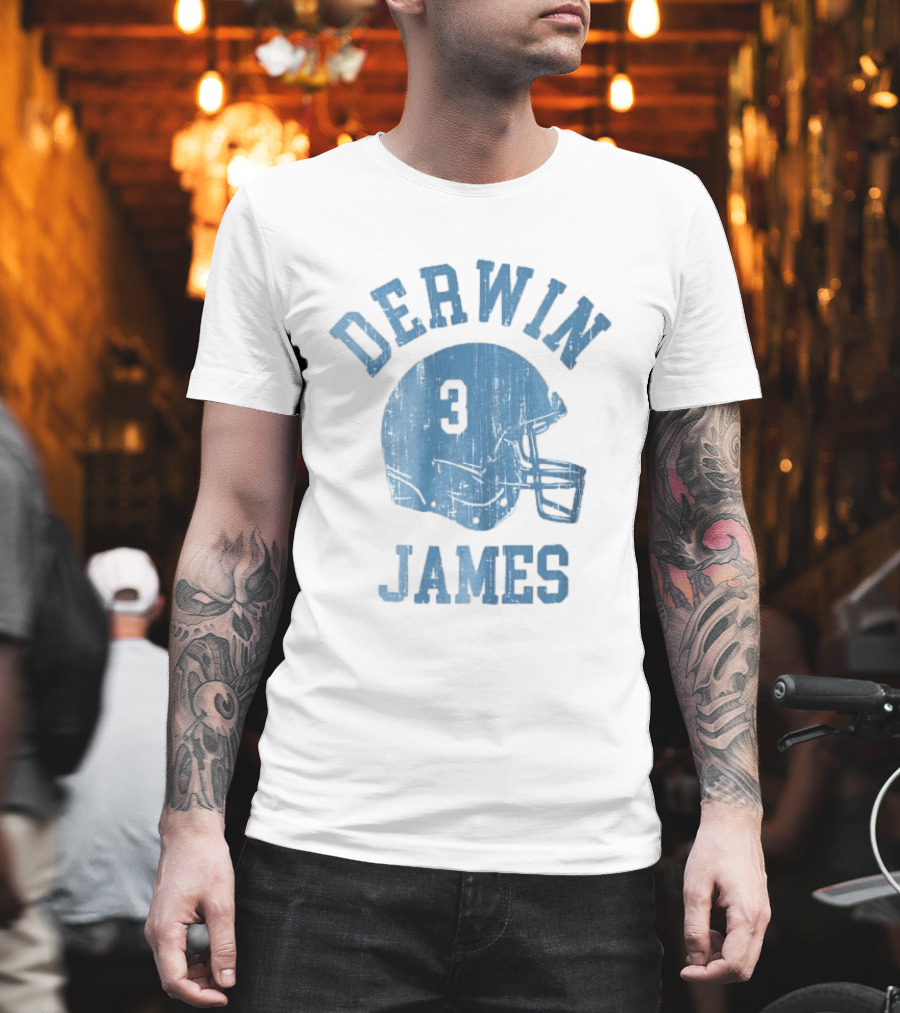 Derwin James Number 3 Distressed American Football Helmet T-Shirt