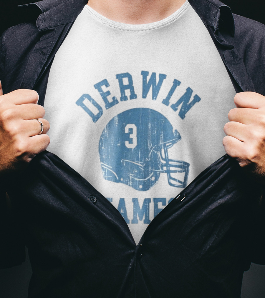 Derwin James Number 3 Distressed American Football Helmet T-Shirt