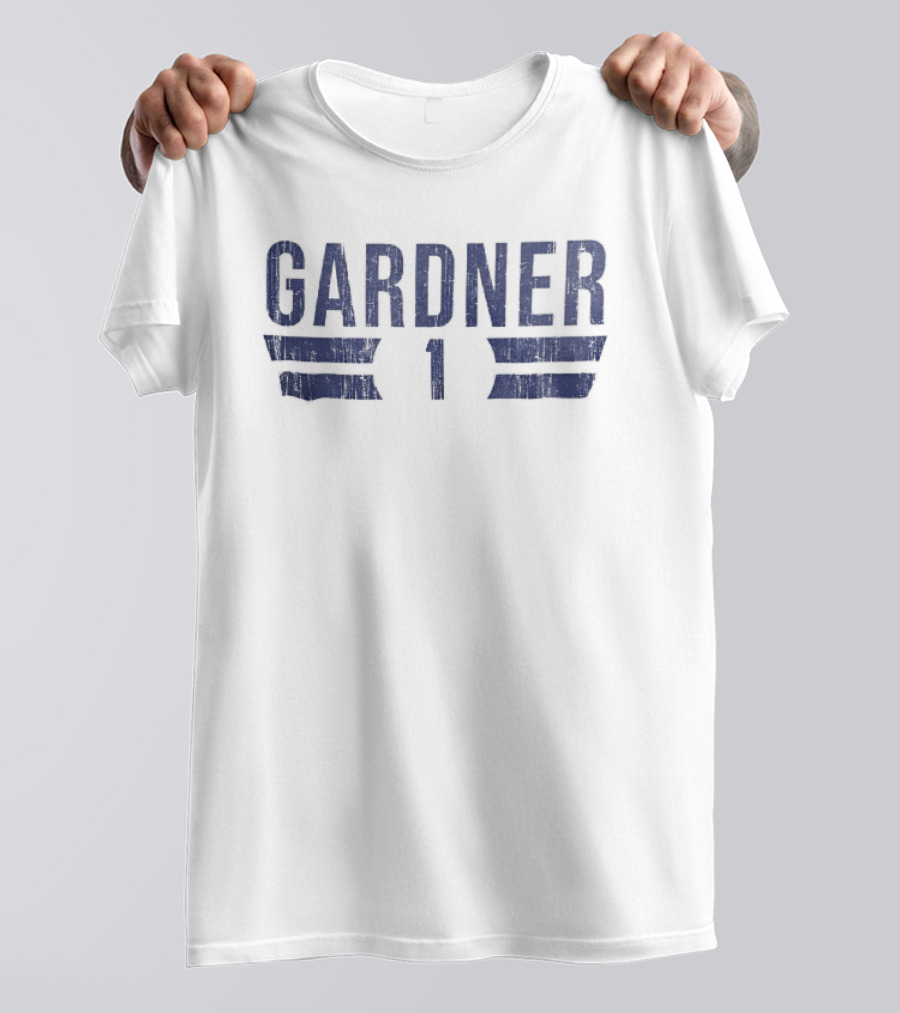 Gardner 1 Distressed Blue Block Horizontal Stripes T-Shirt