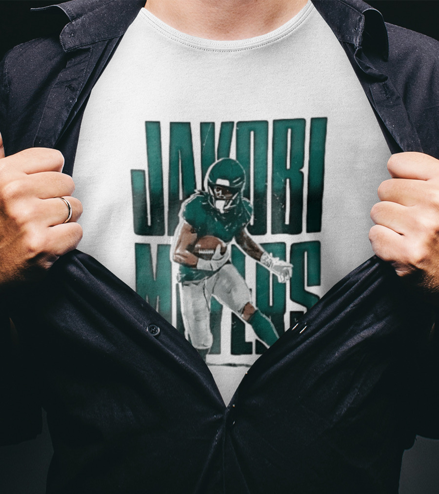 Jakobi Meyers Football Player Carrying Ball Distressed T-Shirt