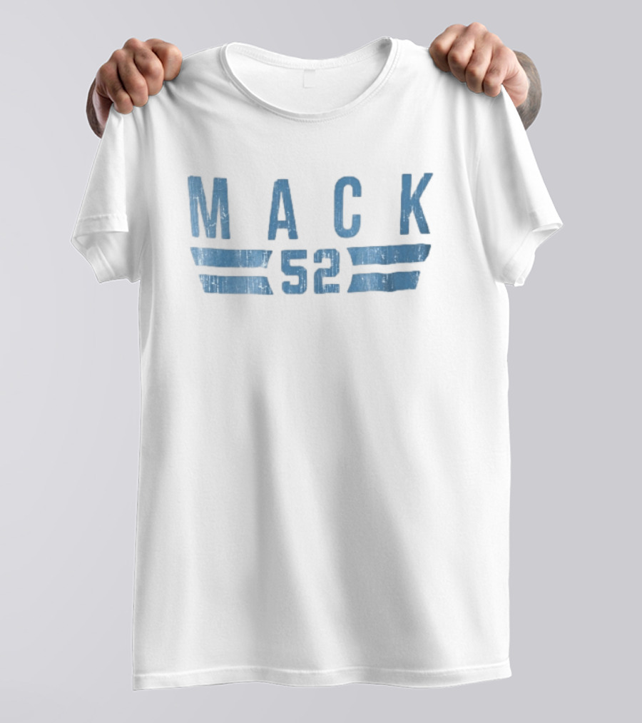 Mack 52 Distressed Blue Vintage Style Double Horizontal Stripes T-Shirt