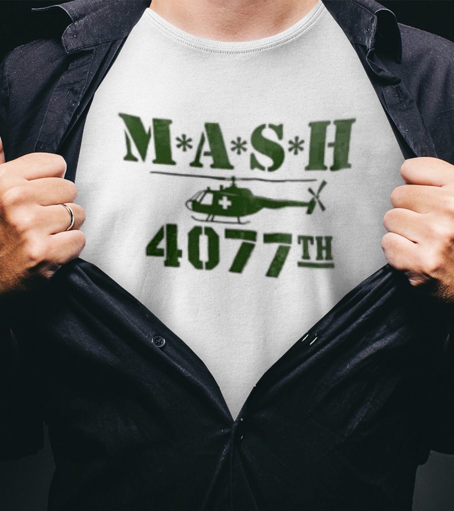 MASH 4077th Helicopter Classic TV Series Military T-Shirt